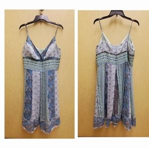 SANDRA Darren Whimsical Print Panel Midi Dress Size 14